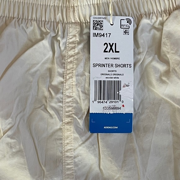 Adidas Originals Sprinter Shorts Wonder White 2XL Men Athletic Track Running - Picture 7 of 7